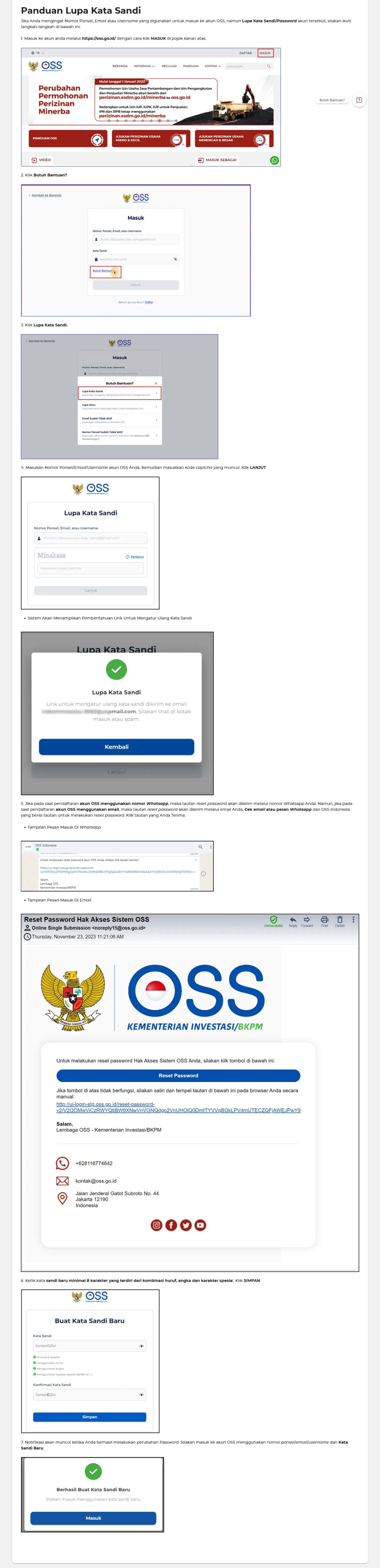 Bagaimana jika kita lupa password oss?